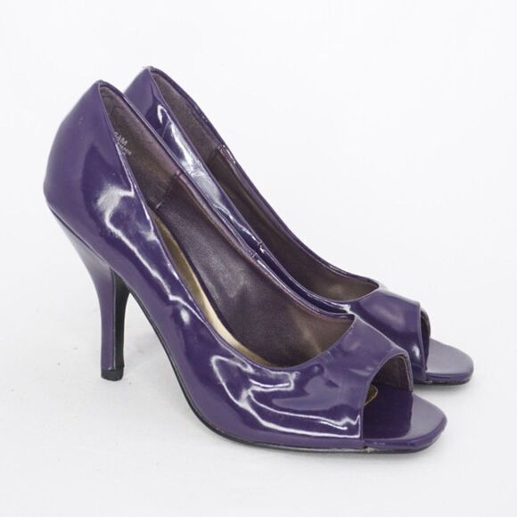 Pierre Dumas Purple Patent Leather Branda 2 Heels, Size 6.5 - Picture 4 of 8